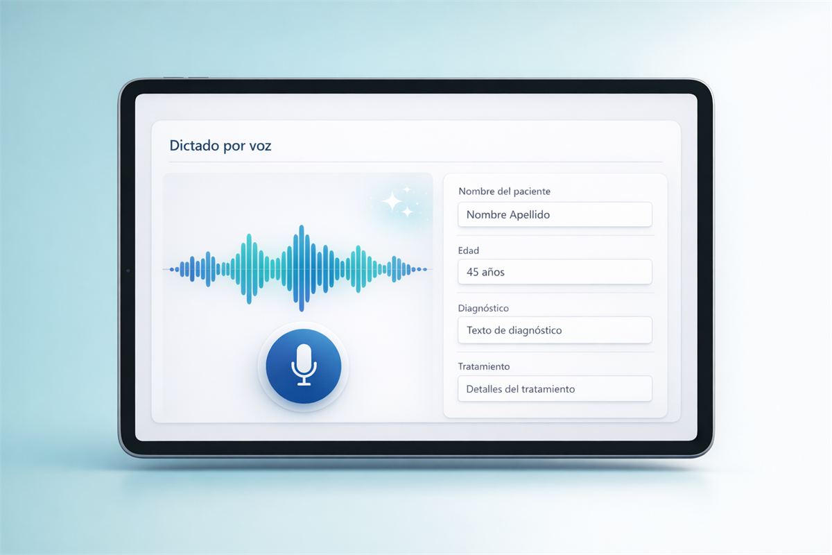 Diseño de muestra: notas y formularios por voz hecho por Kizercode