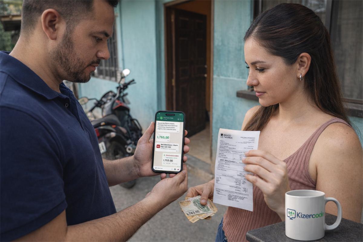 Prestamista en Honduras revisa las cuotas del día en Kizer Cobros desde el celular