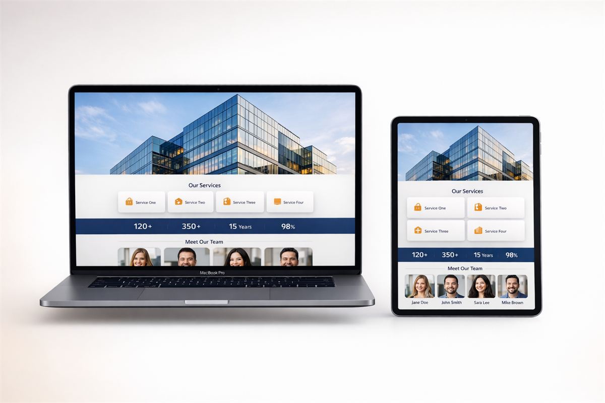 Diseño de muestra: sitio corporativo hecho por Kizercode